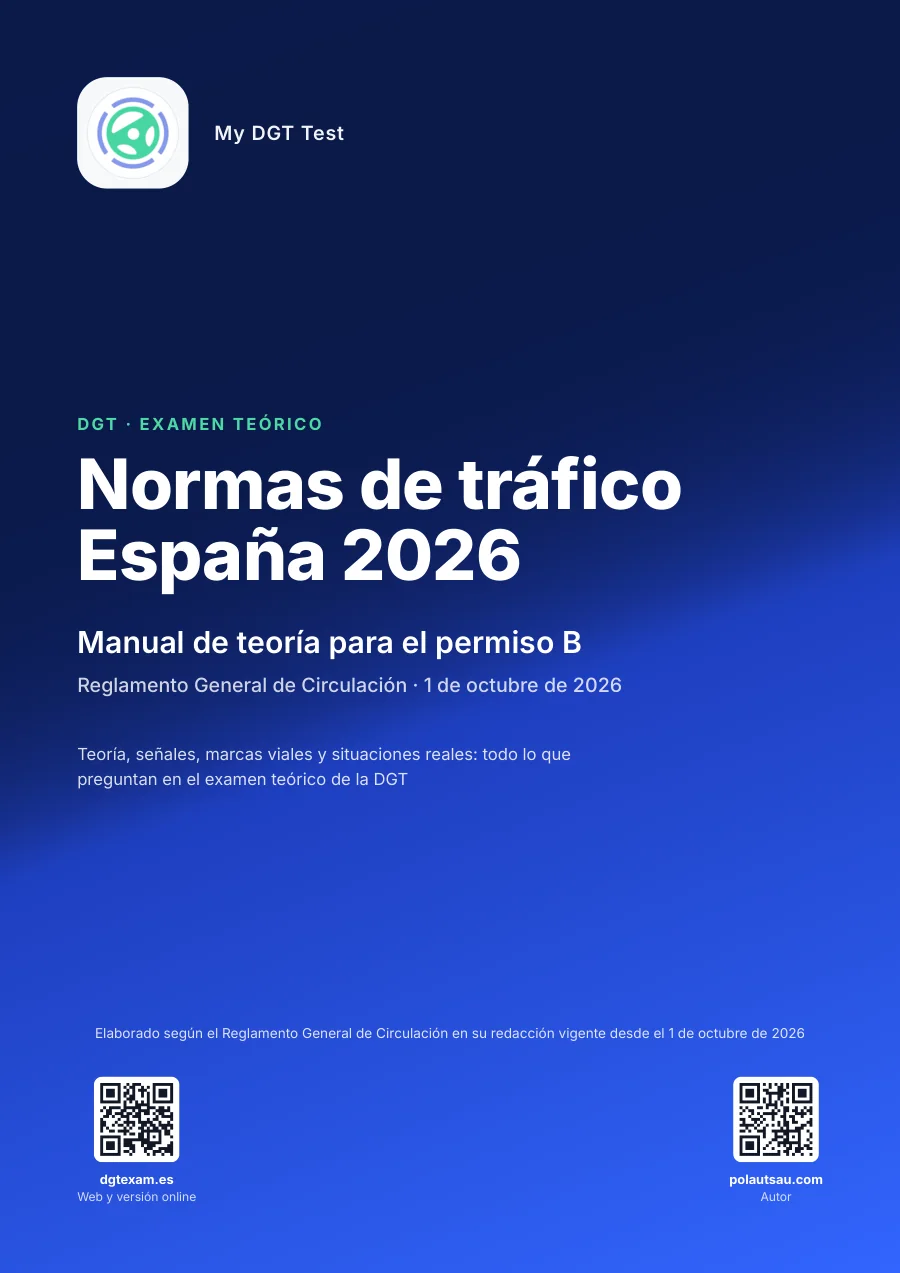 Portada del libro Normas de tráfico España 2026, manual del permiso B en PDF