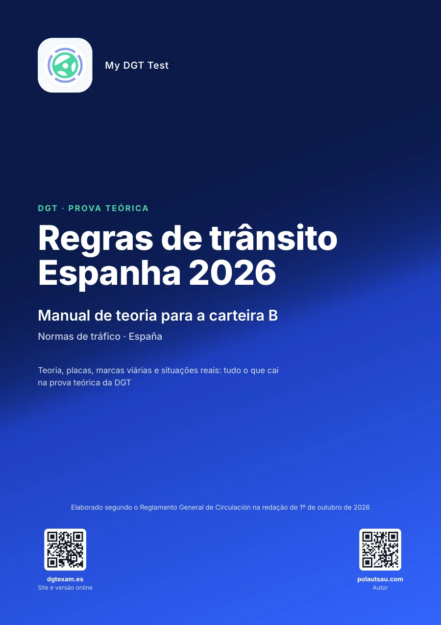 Capa do livro Regras de trânsito Espanha 2026, manual da carteira B em PDF