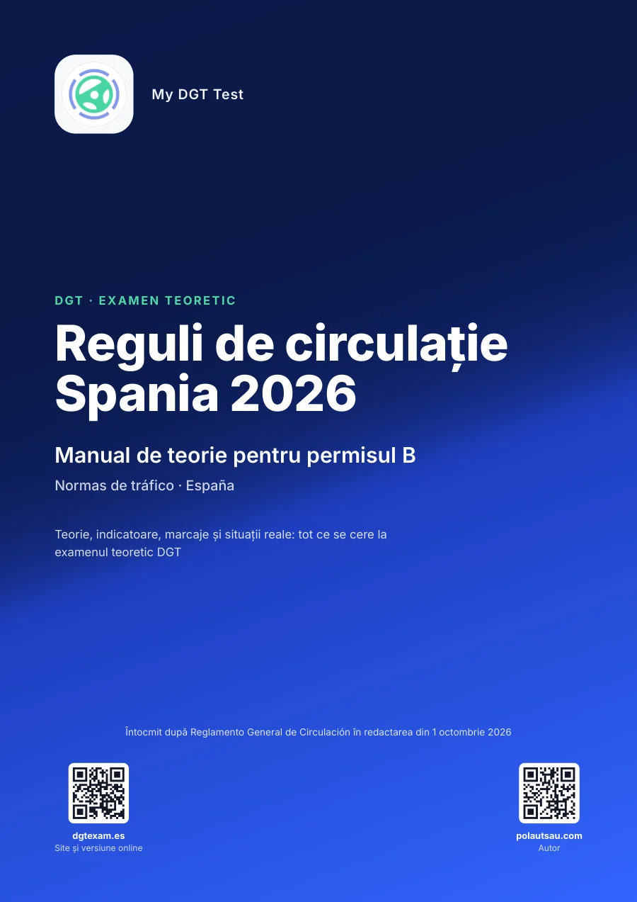 Coperta cărții Reguli de circulație Spania 2026, manualul permisului B în PDF