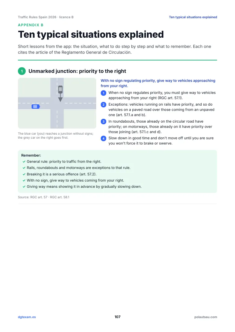 Situations explained step by step with a diagram