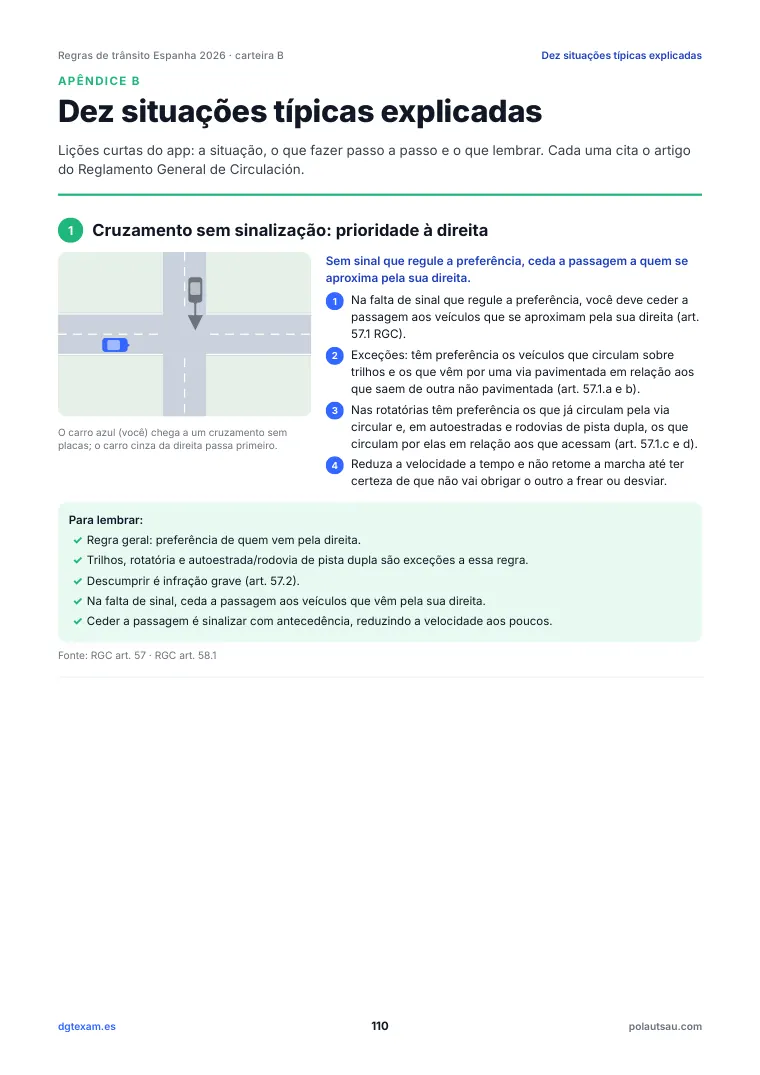 Situações explicadas passo a passo com esquema