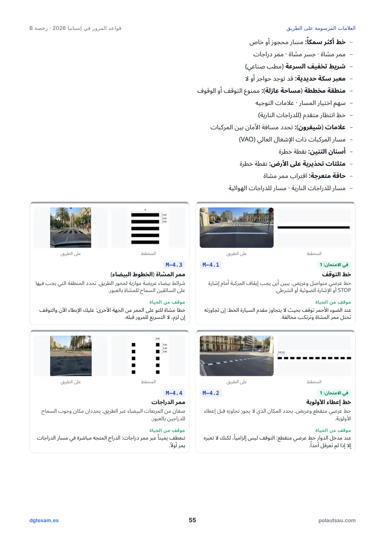 العلامات الأرضية مع مخطط ومنظر من الطريق